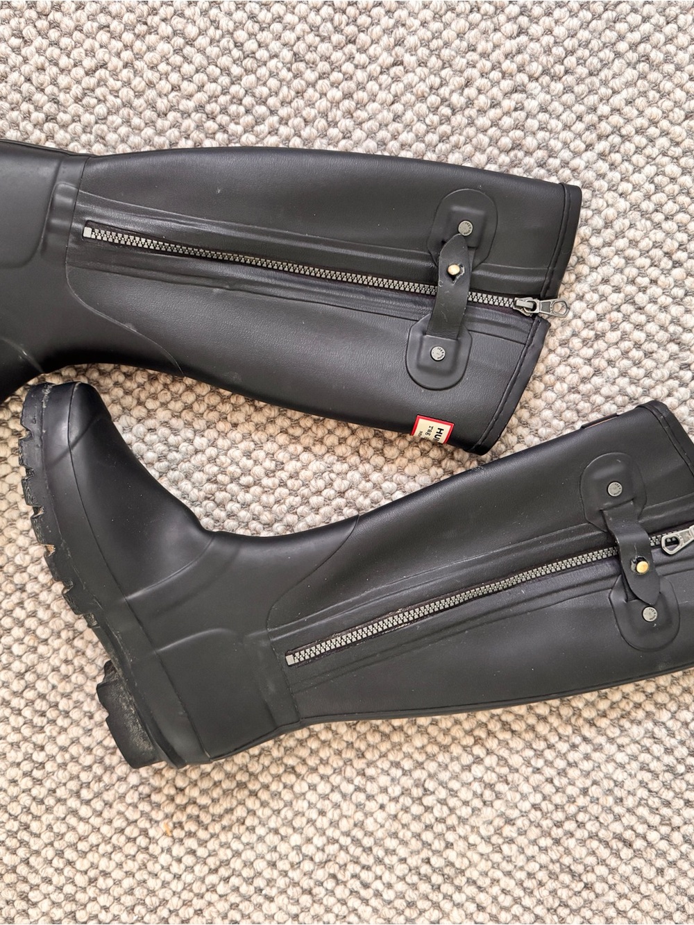 Hunter Rag & Bone Black Tall Rain Boots with Side Zipper - Picture 3 of 3
